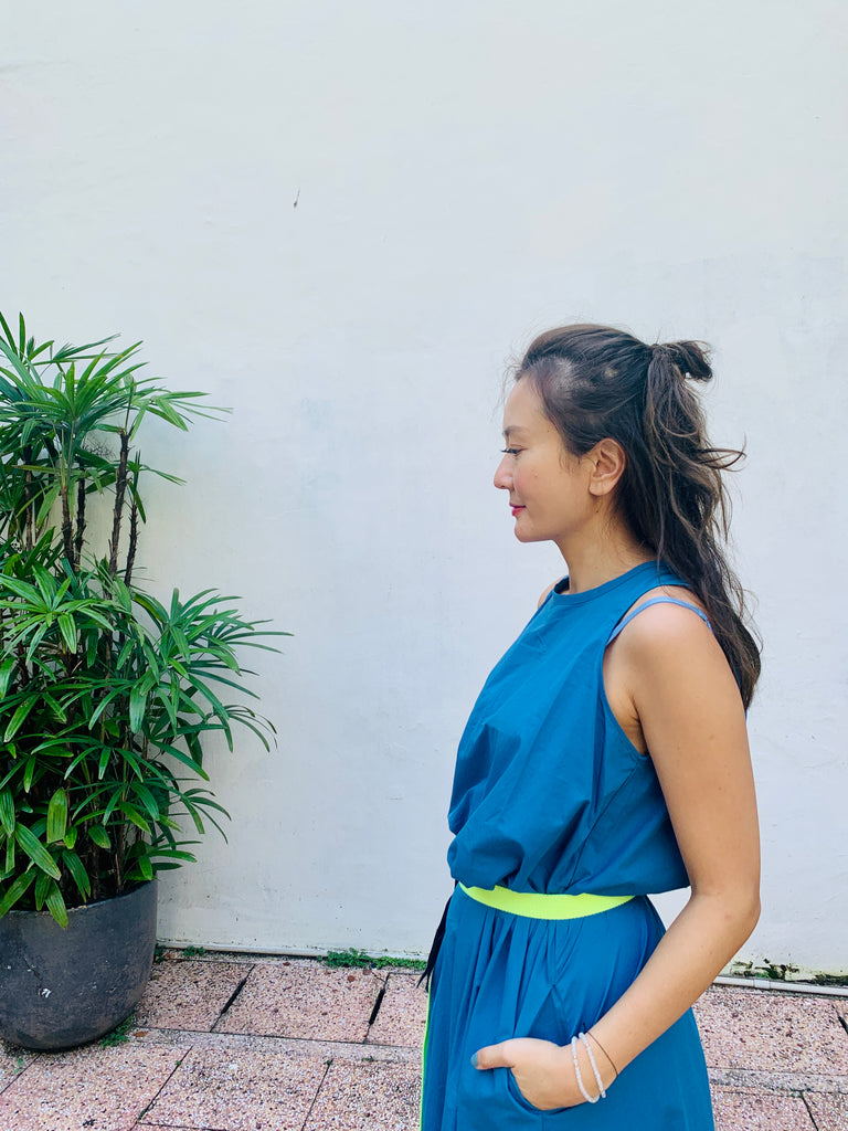 me ME & ME - Indigo Sleeveless Long Dress